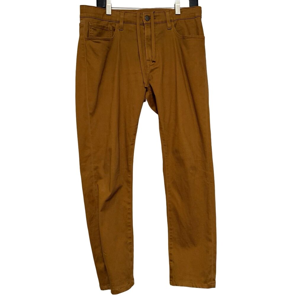 UNIQLO Men's Slim Fit Chino Pants M 30-33 Camel Brown Stretch Cotton 5 Pocket